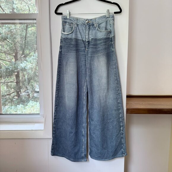 Rag & Bone Miramar Sofie Wide-Leg Pants Sweatpant Jeans in Antonia Blue 27 - Picture 5 of 12